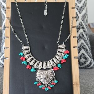 Jules Silver and Turquoise Statement Necklace